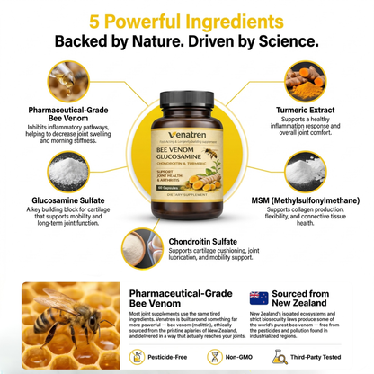 Venatren Bee Venom & Glucosamine 5-in-1 Joint Health Capsules